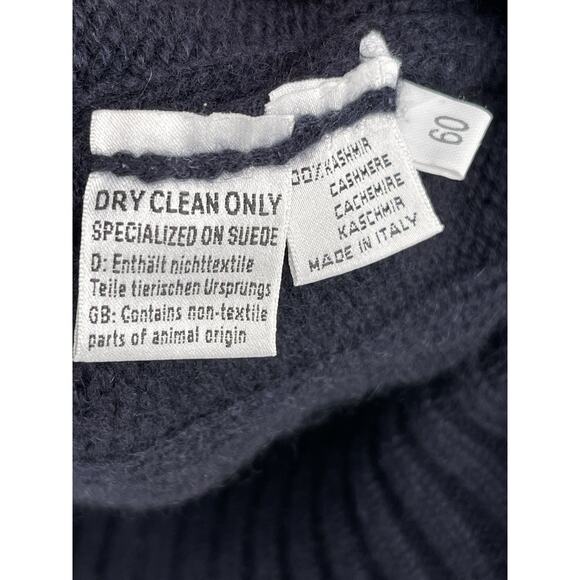 Doriani Cashmere Cardigan Sweater Full Zip Cable Knit Blue Men's Size 60 XL - Picture 12 of 16